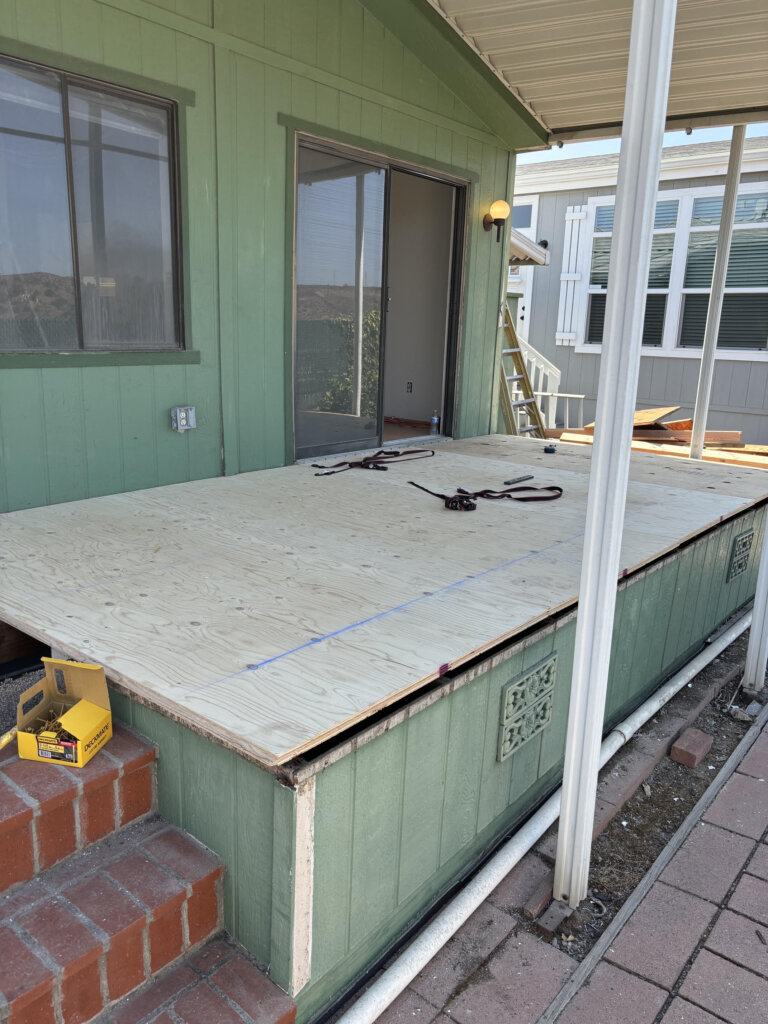 The deck required extensive work after termite damage was discovered.