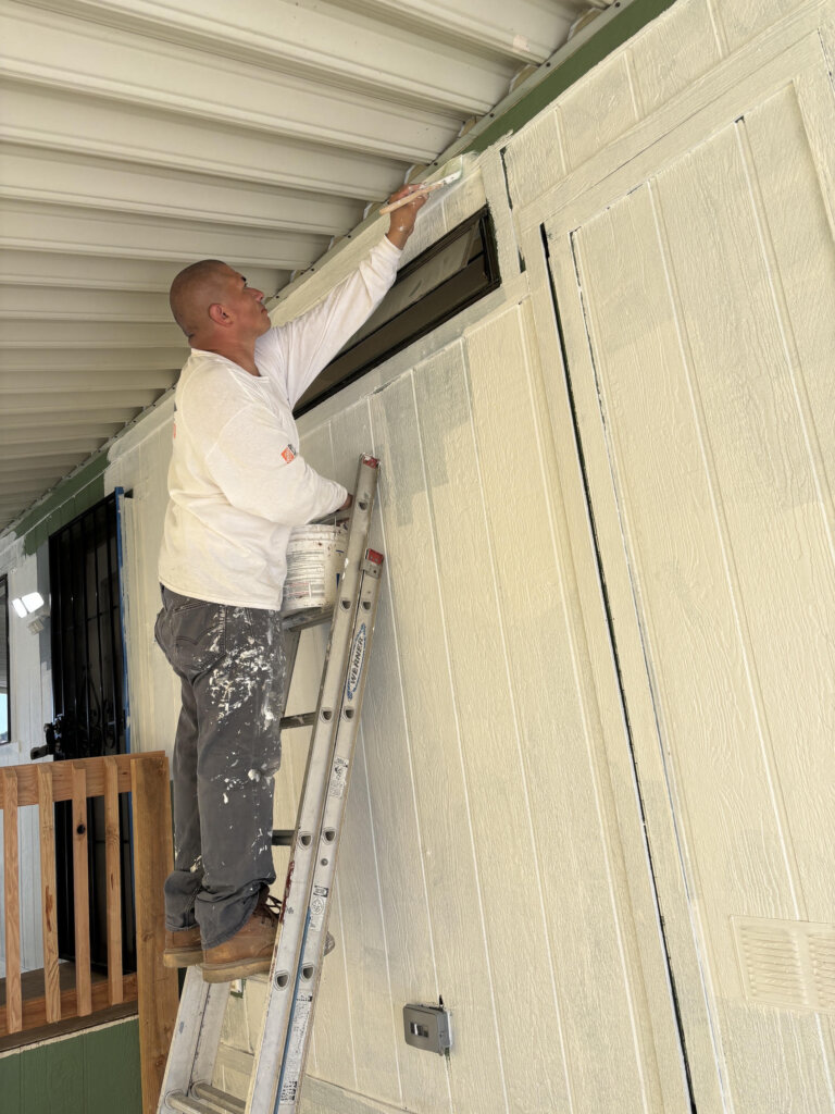 Renovation work underway after Mobile Home Dreamin purchased the San Diego home as-is.