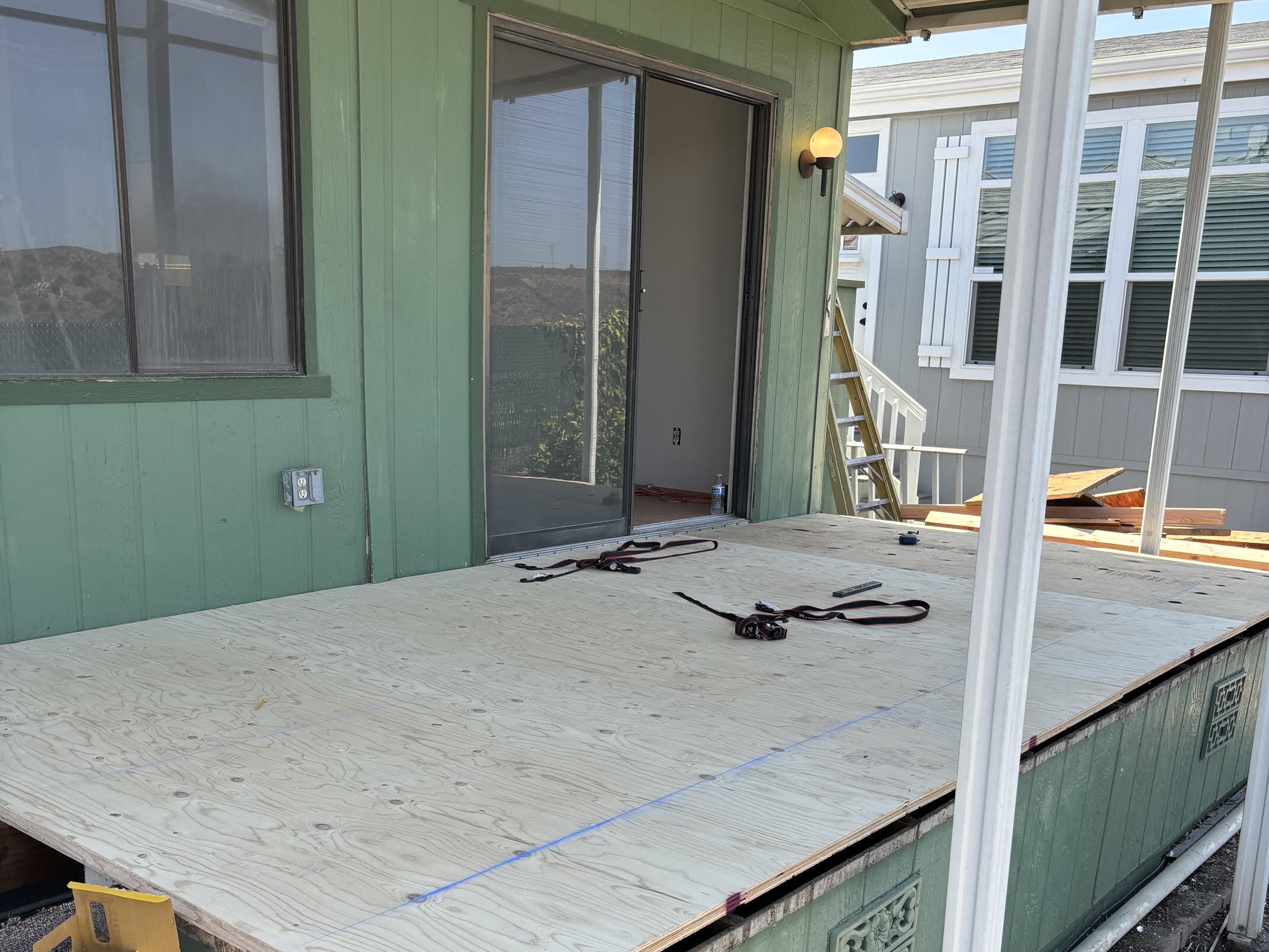 The deck required extensive work after termite damage was discovered.