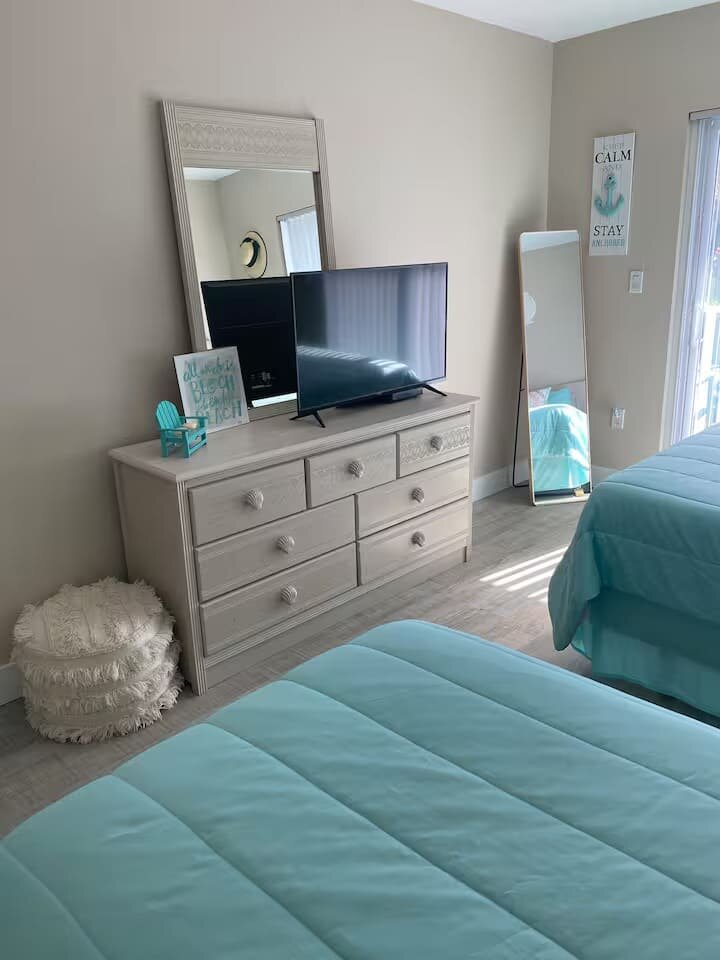 Bedroom dresser with TV