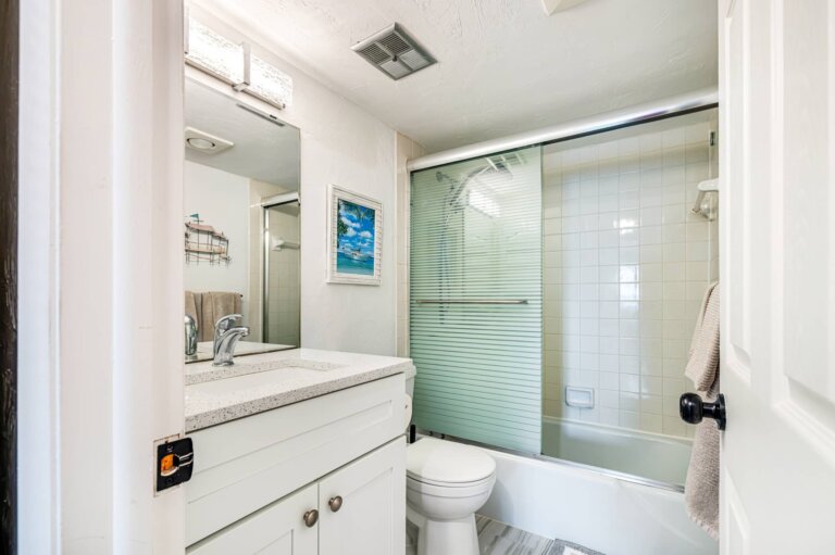 Second bathroom vanity and mirror