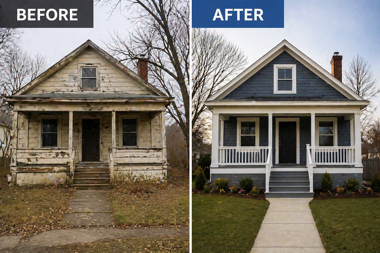 older home in need of repairs in SpokaneWashington