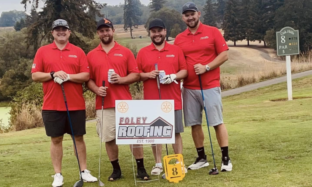 some of the Foley Roofing crew supporting the local Rotary club