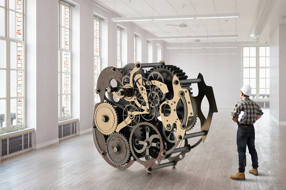 Machinery illustrating a marketing solution