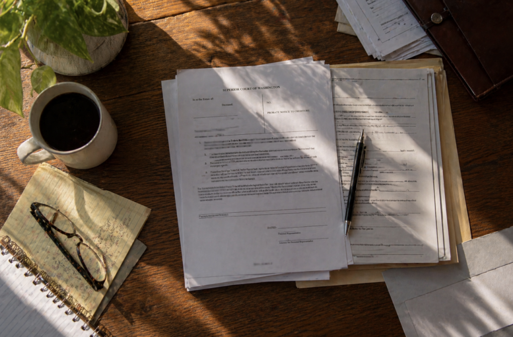 Washington state probate documents — how long does probate take sell inherited house Snohomish County
