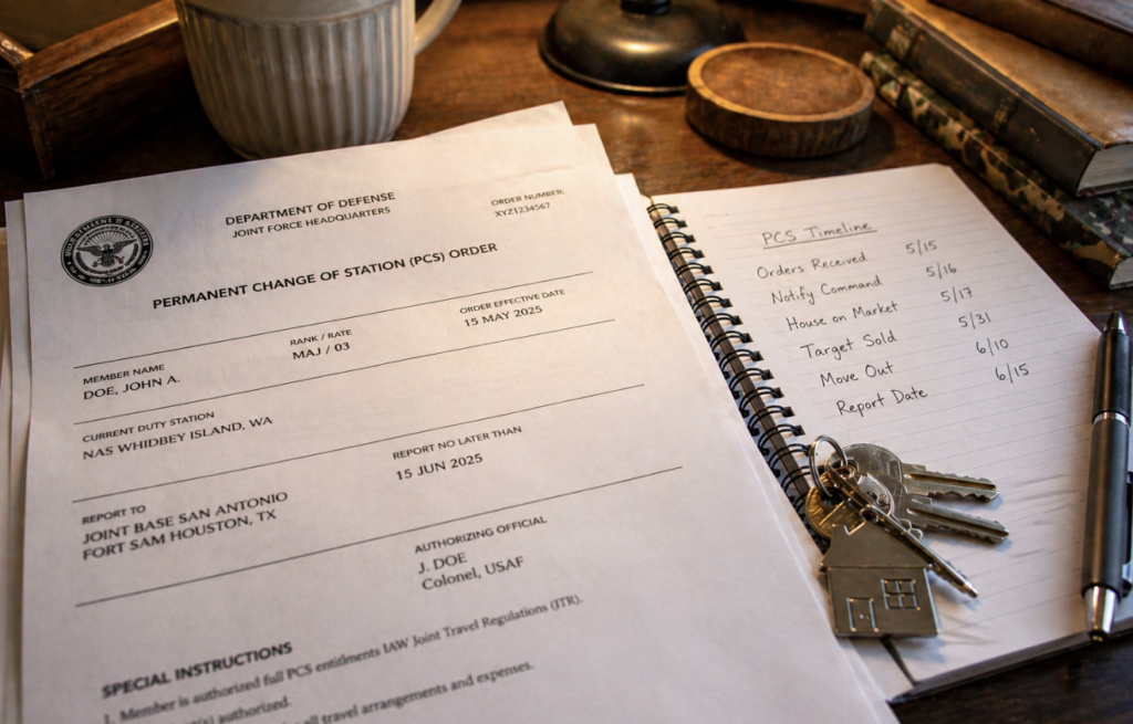 Military PCS orders and house keys Everett WA — sell house during military divorce Snohomish County
