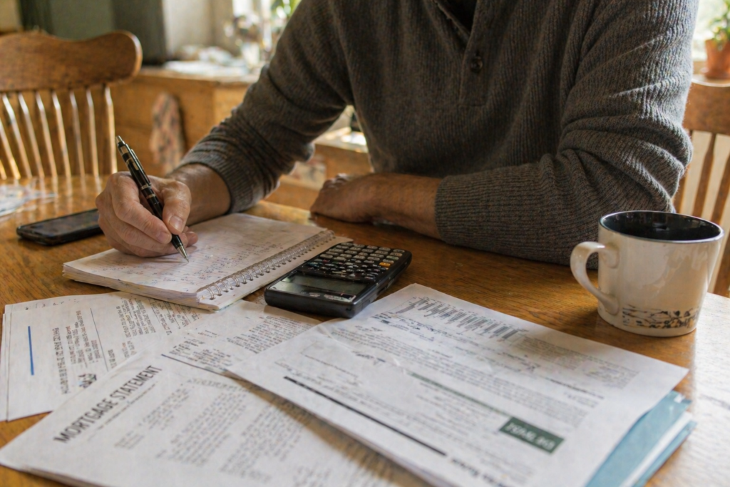 Homeowner reviewing mortgage payoff and equity calculation Everett WA — sell house before foreclosure Snohomish County