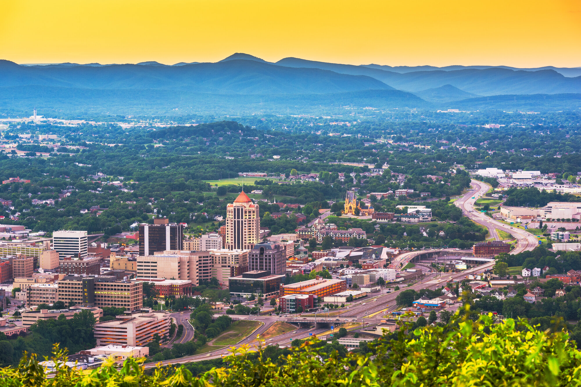 Skyline view of Roanoke, Virginia