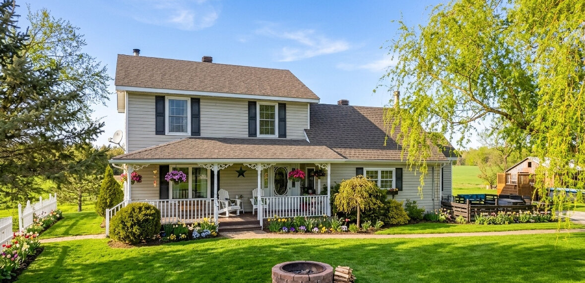 Prairie farmhouse with fire pit purchased for cash in Saskatchewan
