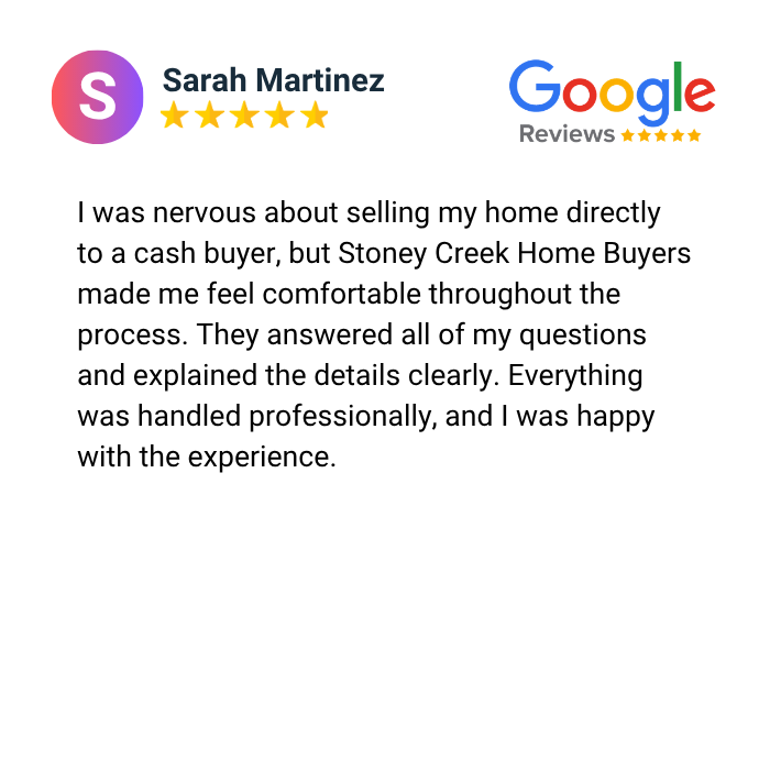 We buy houses cash in Michigan, Google review for Stoney Creek Home Buyers
