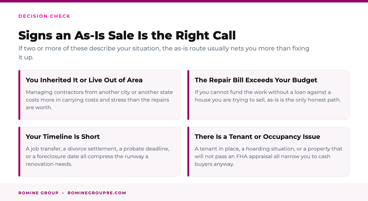 Signs that selling as-is is the right call for a California homeowner