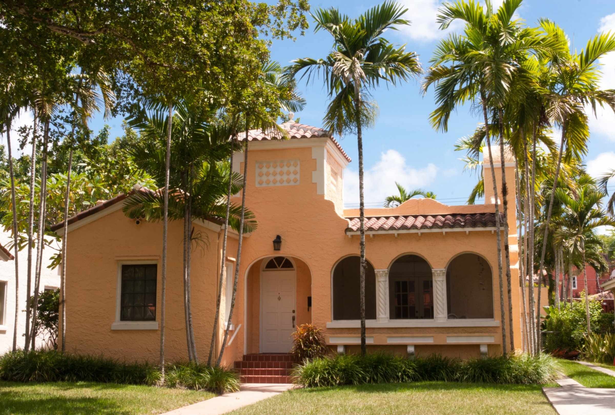Two-story Mediterranean-style home in a Miami-Dade neighborhood