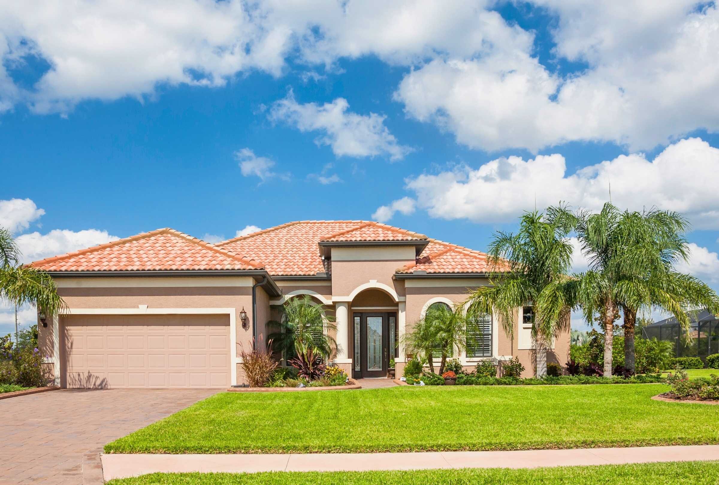 Single-family home with a tile roof in South Florida