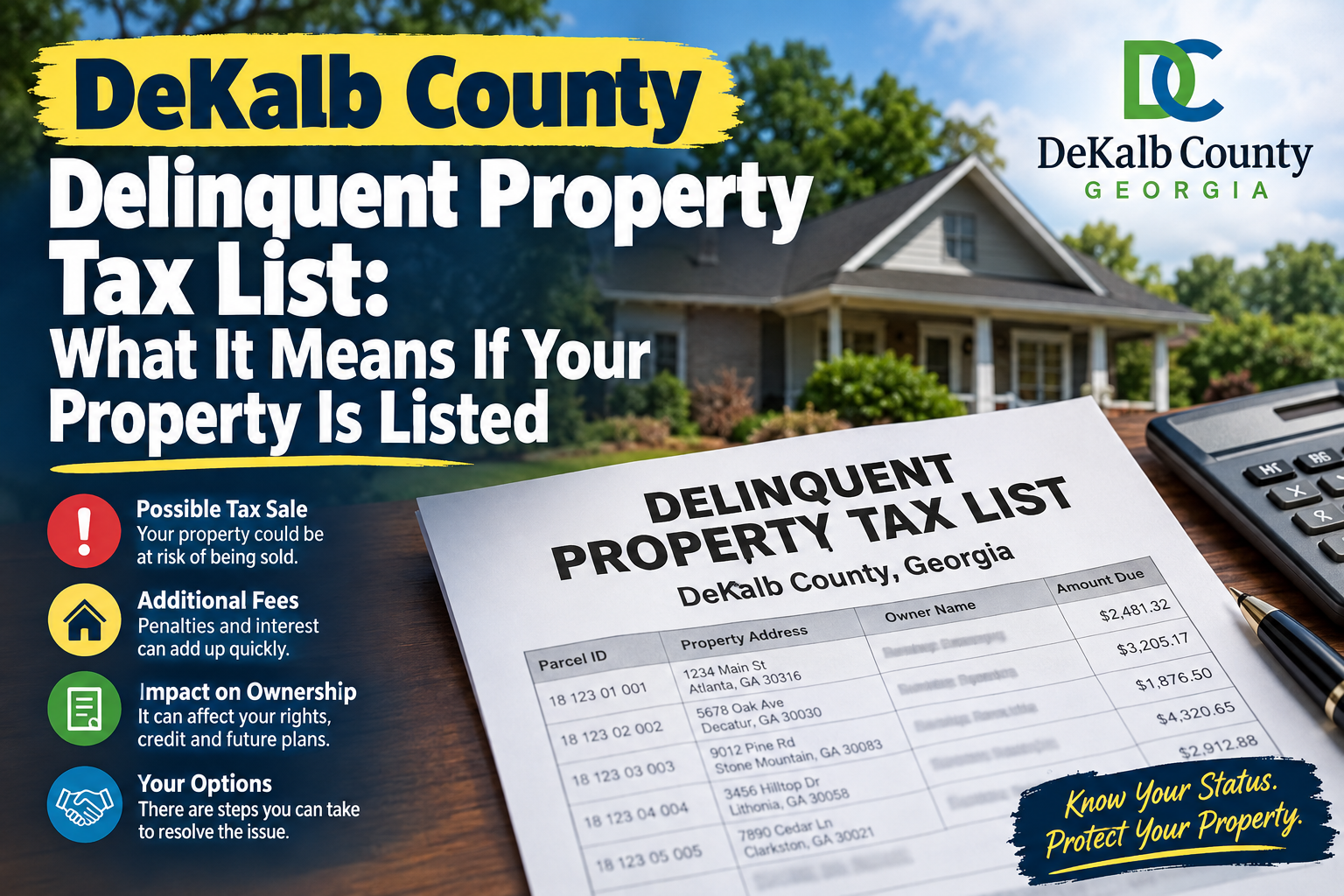 DeKalb County Delinquent Property Tax List What It Means If Your Property Is Listed