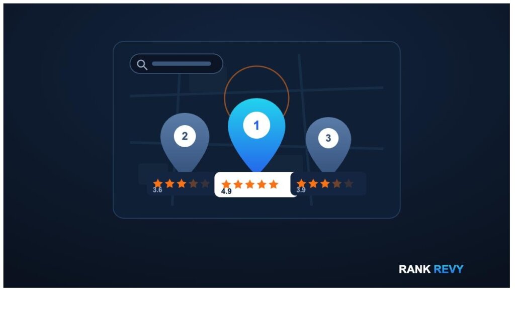 Local business Google Maps Map Pack listing with star ratings, illustrating how customer reviews affect local search visibility