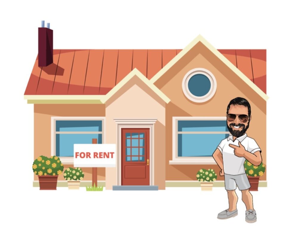 Real Estate Nate standing in front of a Louisville house for rent