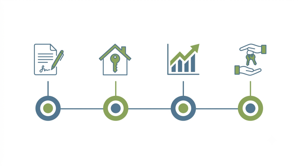 Three-year lease option timeline from move-in to closing