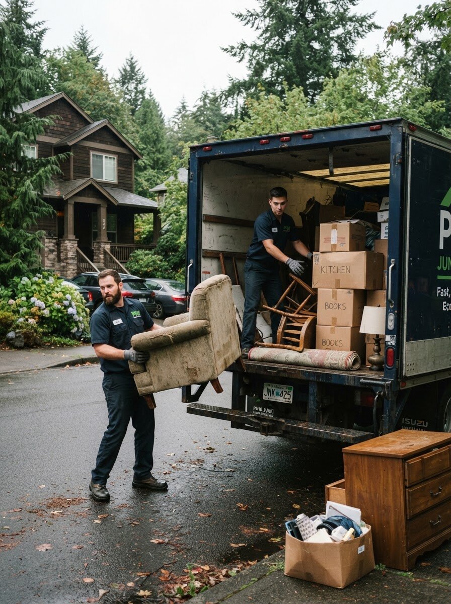 Empire Junk Removal crew loading furniture in Tacoma