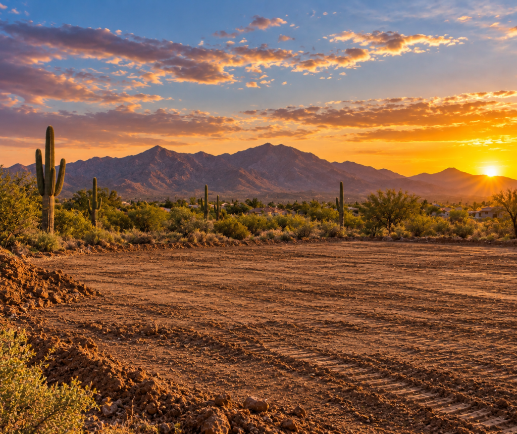 Vacant residential land in Arizona ready for a home or mobile home