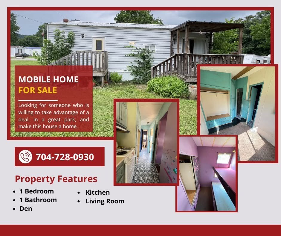 Sold mobile home in North Carolina with 1 bedroom and 1 bathroom