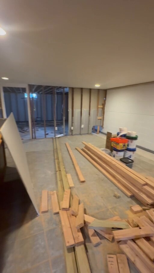Construction work inside 1215 Milltown Road