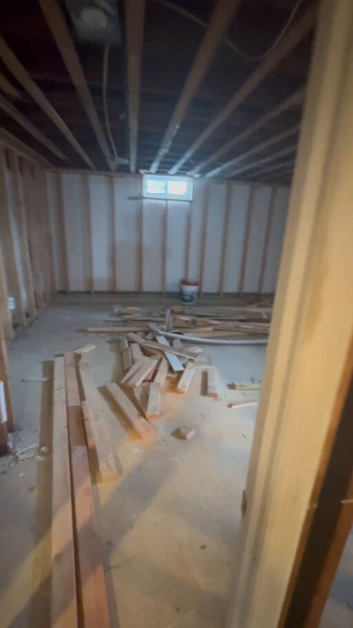 Unfinished room during renovation at 1215 Milltown Road