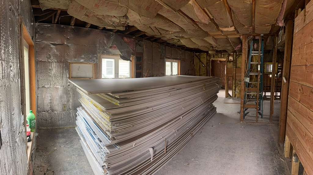Winder Road renovation with new drywall ready for installation