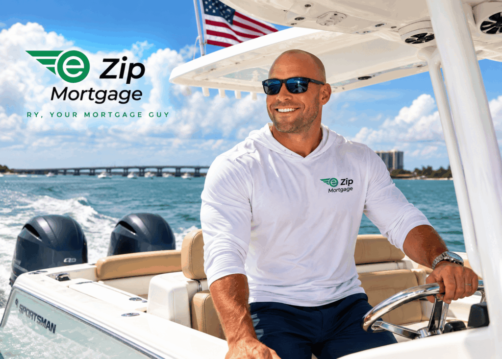 Ryan Meyer, mortgage broker at E Zip Mortgage, on his boat in Southwest Florida