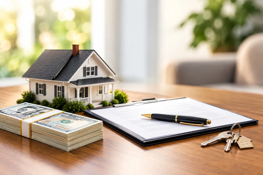 Homeowner reviewing flexible home-selling and real estate purchase options