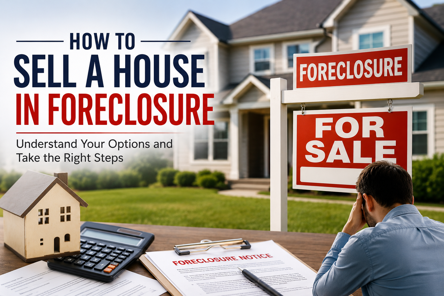 How to sell a house in foreclosure with a foreclosure notice and for sale sign