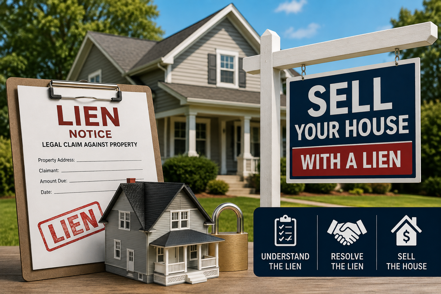 sell a house with a lien on it