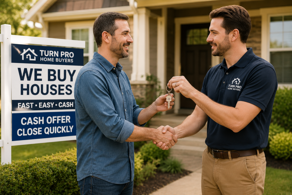 Homeowner selling a house to a cash home buyer before foreclosure