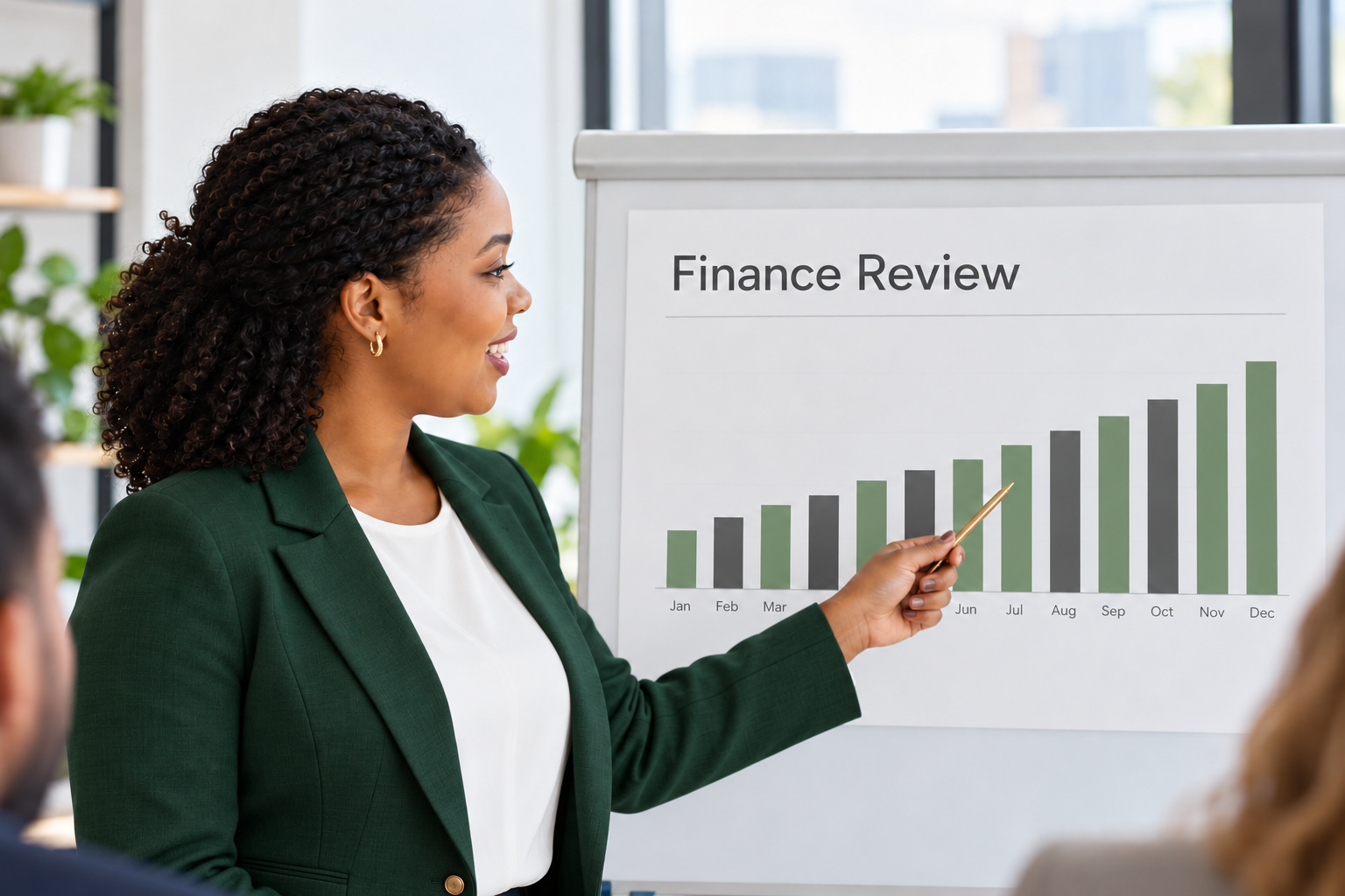 small business owner using a chart