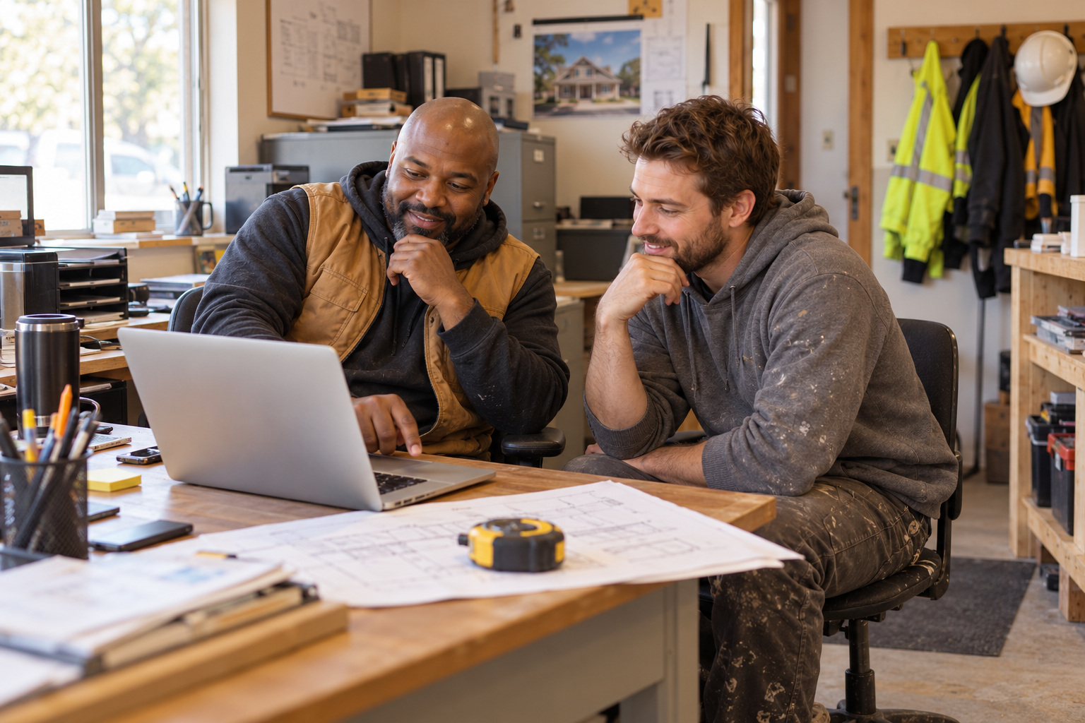 Orca Websites staff reviewing an SEO audit with a local business owner