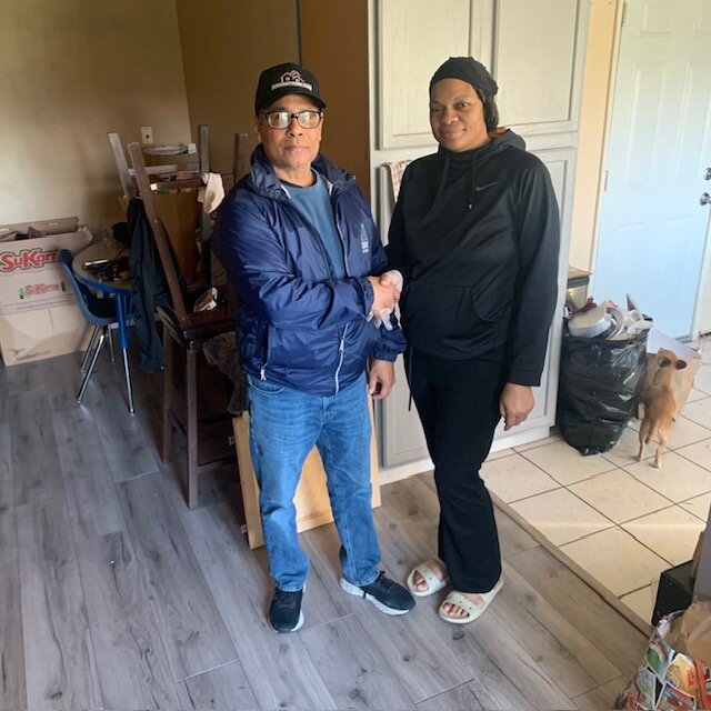 darren with his tenant on move out day