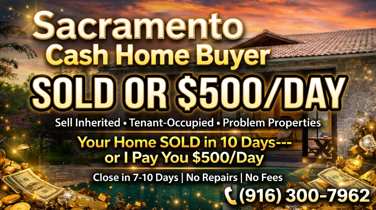 Darren Buys sacramento home and guarantees to close in 10 days or he will pay the seller $500 everyday per day that it doesn't.This is the Darren Brown Guarantee promise in writing