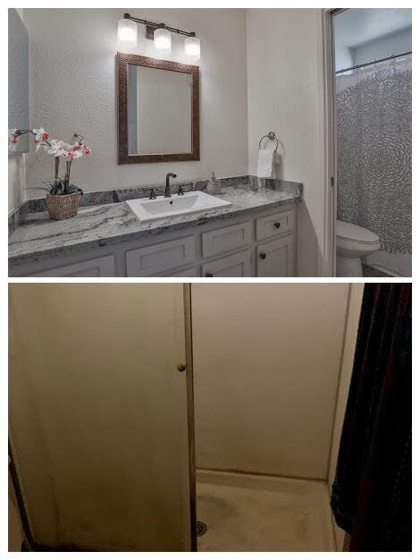 Bathroom condition before Valley Hi property rehabilitation