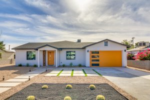 House with orange doors