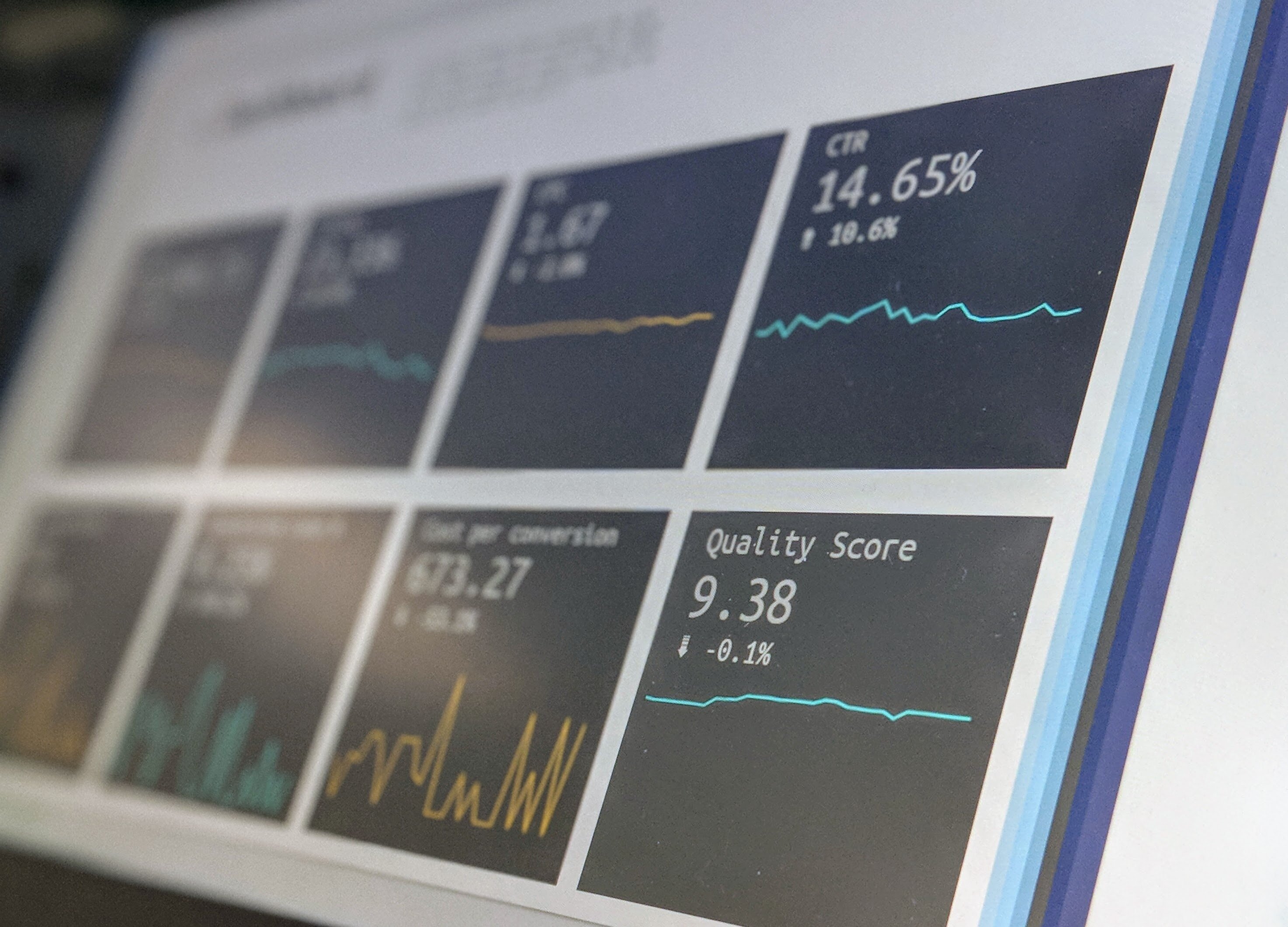 Online dashboard showing stats that are regularly used in SEO.
