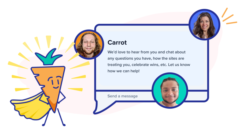 support chat and hero carrot bud