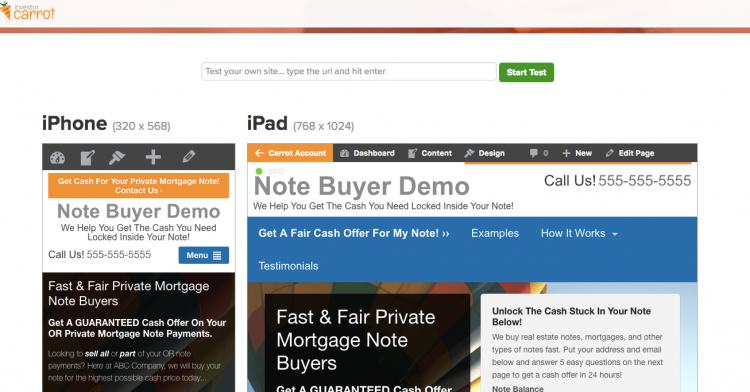 real estate investor mobile responsive websites