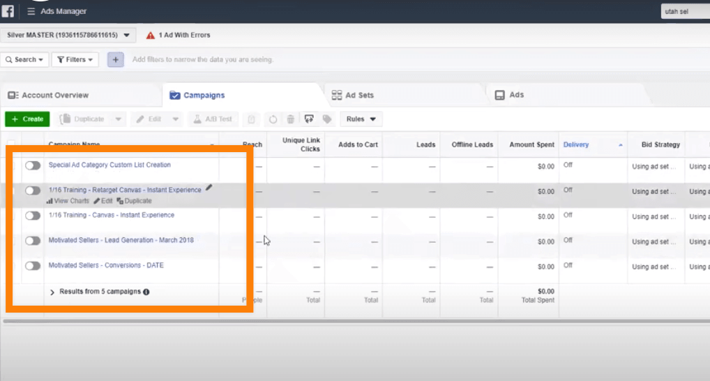 Facebook business manager dashboard